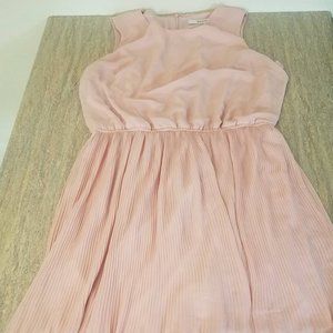 Sheer Pink Pleated Dress by Just Fab - Size L